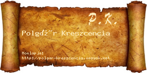 Polgár Kreszcencia névjegykártya